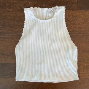 Zara White ribbed tank top